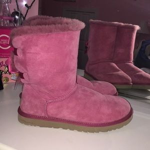 Pink tie up Uggs